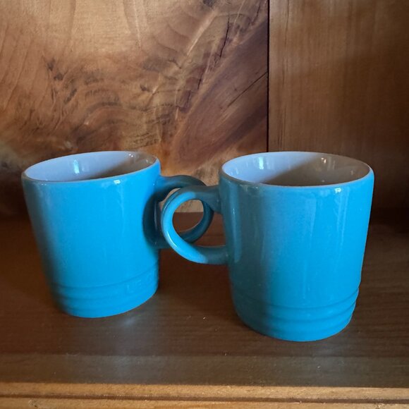 NWT Le Creuset Caribbean Blue 3 oz London Espresso Mugs - Set of Two - Picture 7 of 14